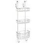 WENKO Etagère de douche à suspendre à la paroi de douche Olesi, 3 paniers de douche en acier inox, 22,5x70x22 cm, mat