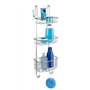 WENKO Etagère de douche à suspendre à la paroi de douche Olesi, 3 paniers de douche en acier inox, 22,5x70x22 cm, mat