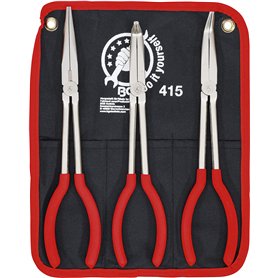 BGS Diy 415 | Jeu de pinces téléphone | droite/coudée | 260-285 mm | 3 pièces