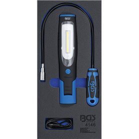 BGS 4146 | Insert de servante d'atelier 1/3 : Lampe à main et lampe magnétique | 3 pièces