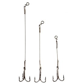 Behr Clip Stinger Bas de ligne en acier 1 x 19 avec triple crochet Taille 4 - 1/0