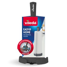 Vileda Porte-rouleau d'essuie-tout debout avec butoir à rouleau – Facile à déchirer – Ventouse puissante pour une stabilité maxi