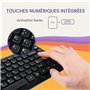 Perixx Periboard-407, Mini Clavier USB Filaire AZERTY - Clavier Chiclet avec 11 Touches de Raccourcis - Noir