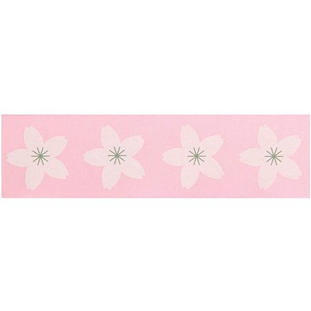 Rico Design Ruban de Taffetas Rose - Motif Sakura
