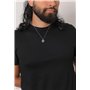 Kuzzoi Collier pour homme fabriqué à la main en argent sterling 925 avec pendentif globe terrestre (15 mm) pour homme, longueur 