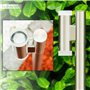 Potelet d'extérieur Vero en métal finitions acier inoxydable, luminaire de chemin de 80 cm de haut, lampe de jardin idéale le lo