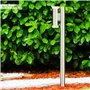 Potelet d'extérieur Vero en métal finitions acier inoxydable, luminaire de chemin de 80 cm de haut, lampe de jardin idéale le lo