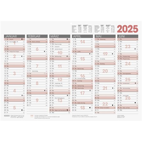 BRUNNEN Calendrier tableau (2025)