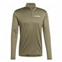 Sweat sans capuche homme Adidas Mt Half Zi Ls Marron