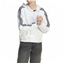 Sweat à capuche femme Adidas 3S Ft Fz S Blanc