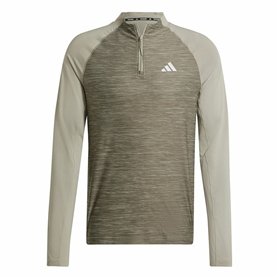 T-shirt à manches longues homme Adidas Gym+ 3 Bandas 1/4Zip Marron