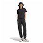 Pantalon de sport long Adidas Signature Graphic Print Fleece Loose Noir Femme