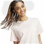 T-shirt à manches courtes femme Adidas Essentials Small Logo Beige Rose