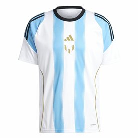 T-shirt de foot Adidas Messi Training Jersey Blanc Bleu