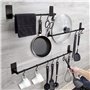PEPAXON Lot de 20 crochets en métal en forme de S pour cuisine - En aluminium - Pour salle de bain - Noir