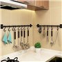 PEPAXON Lot de 20 crochets en métal en forme de S pour cuisine - En aluminium - Pour salle de bain - Noir