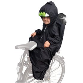 Sunnybaby 14490 Cape de pluie à capuche pour siège vélo pour enfant Avec manches et bandes réfléchissantes Peut se porter avec u