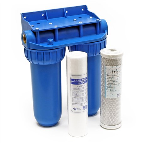 Naturewater NW-BR10B2 Double filtre Eau potable – 280 x 150 x 355 mm – 2 Étapes – 360 L/h – 3/4" / 26