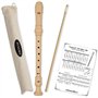 Kit de démarrage avec flûte à bec + manuel d'apprentissage : Flûte à bec soprano Tuyama TFS-06B en ABS robuste (doigté baroque) 