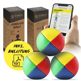 Diabolo Freizeitsport Lot de 3 balles de jonglage de 62 mm avec millet d'oiseau durable