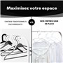 2friends Lot de 20 cintres avec crochets pivotants en plastique Blanc 41 cm