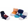 BRUBAKER - Chaussettes bébé - Lot de 4 Paires - Garçon 0-12 Mois - Coffret cadeau Naissance/Baptême - Fun Sneaker/Baskets