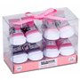 BRUBAKER - Chaussettes bébé - Lot de 4 Paires - Fille 0-12 Mois - Coffret cadeau Naissance/Baptême - Fun Sneaker/Baskets - Rose
