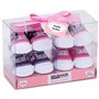 BRUBAKER - Chaussettes bébé - Lot de 4 Paires - Fille 0-12 Mois - Coffret cadeau Naissance/Baptême - Fun Sneaker/Baskets - Rose