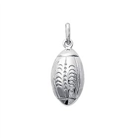 NKlaus Argent 925 Sterling Pendentif Chaîne Football Rugby Ball rhodié 5120