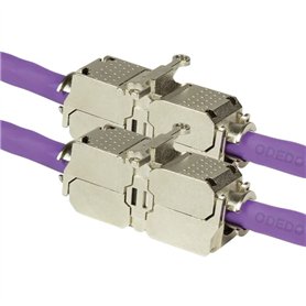 odedo Lot de 2 connecteurs de câble CAT 6A / 7 STP 10GE blindés - Montage sans outil AWG 22-26 - Câble patch - Câble de pose