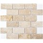 Carreaux de mosaïque en travertin MOS43-1202 - Pour mur et sol - Beige - Aspect brique - Receveur de douche