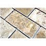 Carreaux de mosaïque en travertin MOS43-1202 - Pour mur et sol - Beige - Aspect brique - Receveur de douche