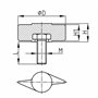Design61 4 vis à ailettes en plastique avec boulons filetés en acier M5 x 28 mm.
