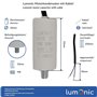 Lumonic Condensateur de démarrage avec Fil 25cm I 1µF 450V I 26x55mm I 1uF I Condensateur de moteur avec boîtier en plastique I 