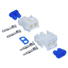 Kalitec KALI-1102 MATE-N-LOK Kit universel 2 broches avec contacts et joints IP 57 I Fiche électrique blanche I Polyamide 6.6 I