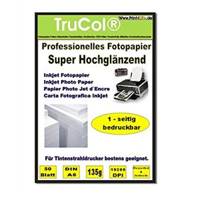 50 feuilles de papier glacé brillant A5 papier photo 140g; Cast papier blanc et brillant couché