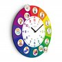 Cander Berlin MNU 11930 R Horloge murale silencieuse pour enfant 30 cm avec photos magnétiques silencieuses pour chambre d'enfan