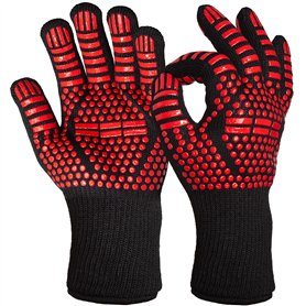 OverGrill Gants pour Barbecue – Protection Contre la Chaleur et Les éclaboussures: 2 maniques pour Barbecue Pratiques avec revêt