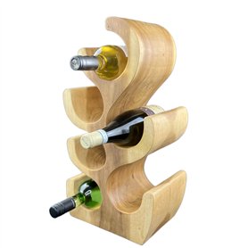 FaHome Casier à vin debout en bois massif (50/70/100 x 27 x 18 cm) - Porte-bouteille en bois massif (6 bouteilles - 50 x 27 x 18