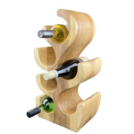 FaHome Casier à vin debout en bois massif (50/70/100 x 27 x 18 cm) - Porte-bouteille en bois massif (6 bouteilles - 50 x 27 x 18