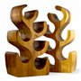 FaHome Casier à vin debout en bois massif (50/70/100 x 27 x 18 cm) - Porte-bouteille en bois massif (6 bouteilles - 50 x 27 x 18