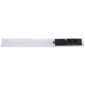 BOLD Barre à LED (éclairage sous plan de cuisine/éclairage sous meuble) avec 2 prises de courant (1750 lumens | 18 W | éclairage