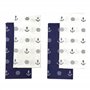 BUSDUGA 4349 Lot de 4 torchons de cuisine style marin 60 x 40 cm 100 % coton Motif ancres et vagues