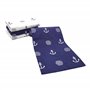 BUSDUGA 4349 Lot de 4 torchons de cuisine style marin 60 x 40 cm 100 % coton Motif ancres et vagues