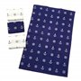 BUSDUGA 4349 Lot de 4 torchons de cuisine style marin 60 x 40 cm 100 % coton Motif ancres et vagues