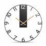 Cander Berlin SOLVIG Horloge murale silencieuse XXL 60 cm en métal avec aiguilles en bois sans bruit de tic-tac Grande moderne N