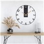 Cander Berlin SOLVIG Horloge murale silencieuse XXL 60 cm en métal avec aiguilles en bois sans bruit de tic-tac Grande moderne N