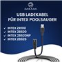 Dakana Câble de charge pour aspirateur de piscine Intex 28620 28620NP 28626 ZR100 Chargeur USB 12 V Câble de rechange Intex Batt