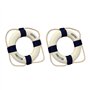 LEYTON 2X Bouee de Sauvetage Murale Decoration de Bleu 50cm