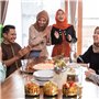 Tyatocepy Lot de 4 plateaux de Ramadan avec couvercle, plateau doré de l'Aïd Mubarak, assiettes Ramadan, décorations Ramadan, ré